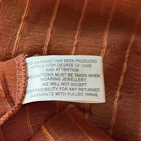 Anthropologie Blink London rust orange beaded bohemian top - Picture 12 of 12